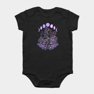 Moon Phases Crystals Mushrooms Succulents Witchy Baby Bodysuit